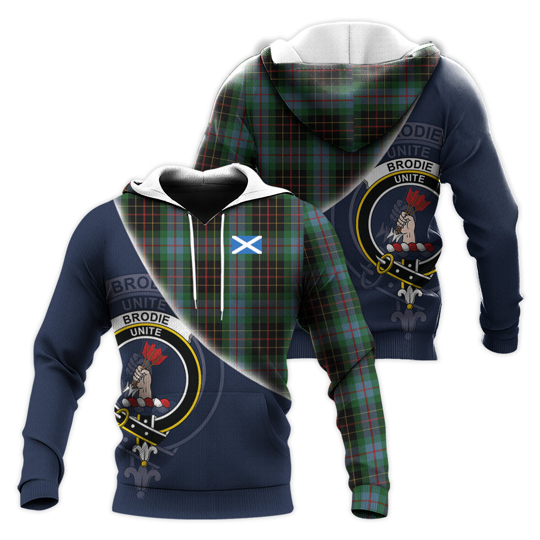 Printivon Brodie Hunting Tartan Scottish Crest Hoodie