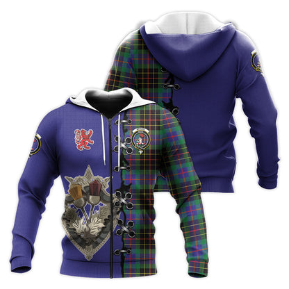 Printivon Brodie Hunting Modern Tartan Hoodie Lion Rampant And Celtic Thistle Style