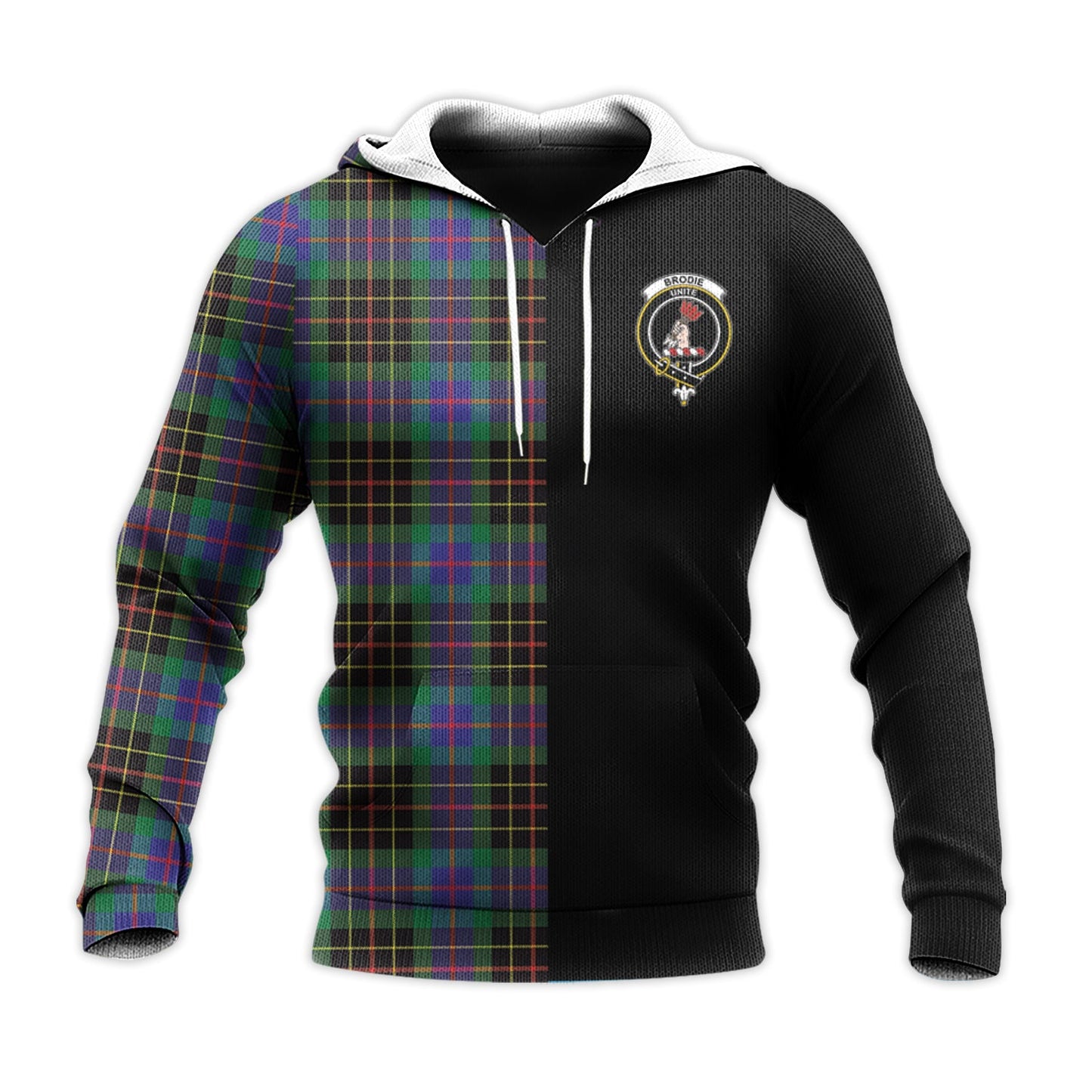 Printivon Brodie Hunting Modern Tartan Personalize Half Hoodie