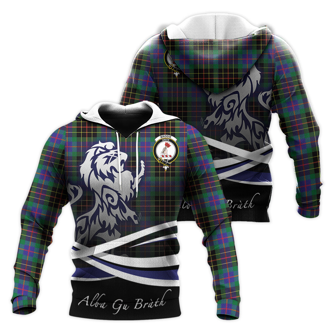 Printivon Brodie Hunting Modern Tartan Scottish Lion Hoodie