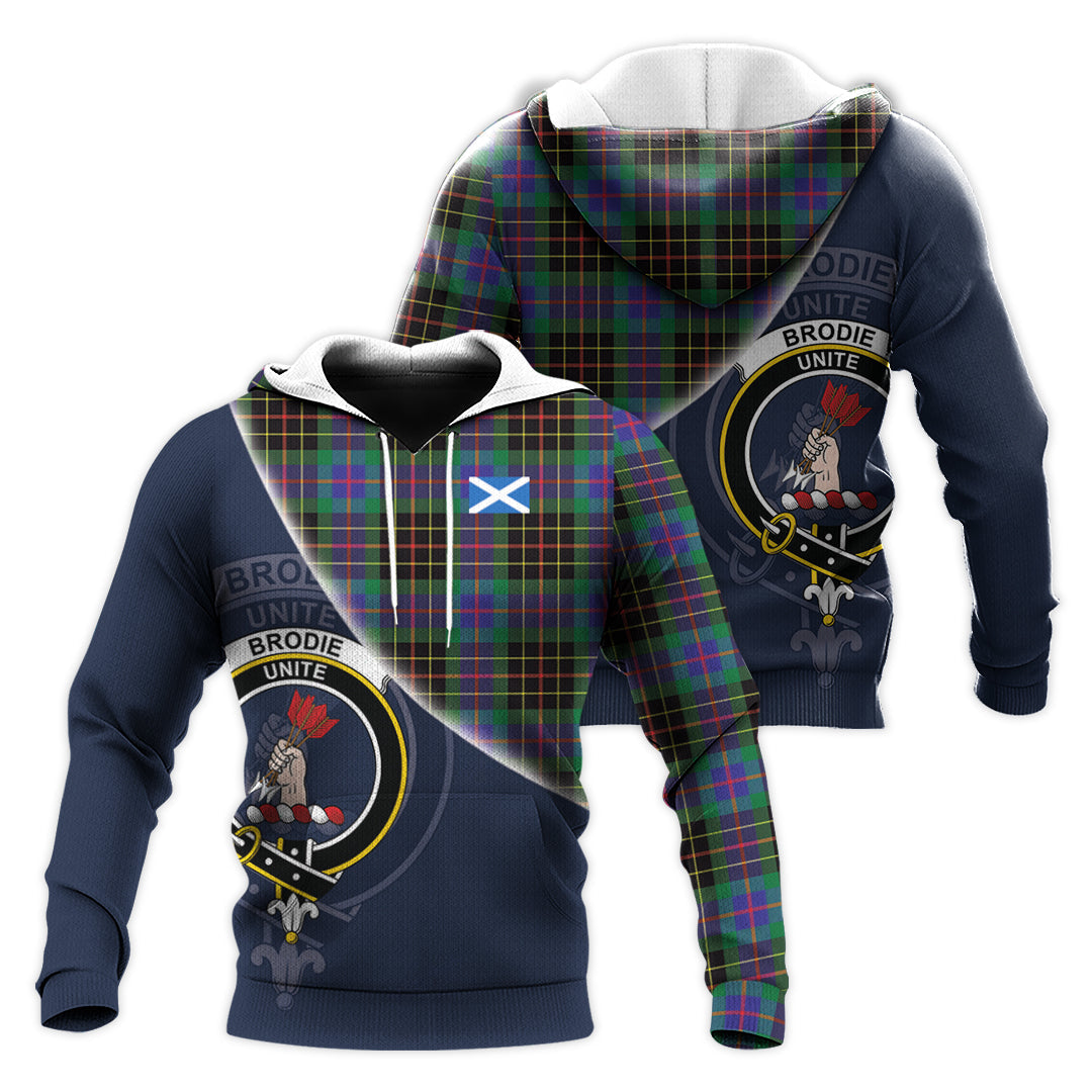 Printivon Brodie Hunting Modern Tartan Scottish Crest Hoodie