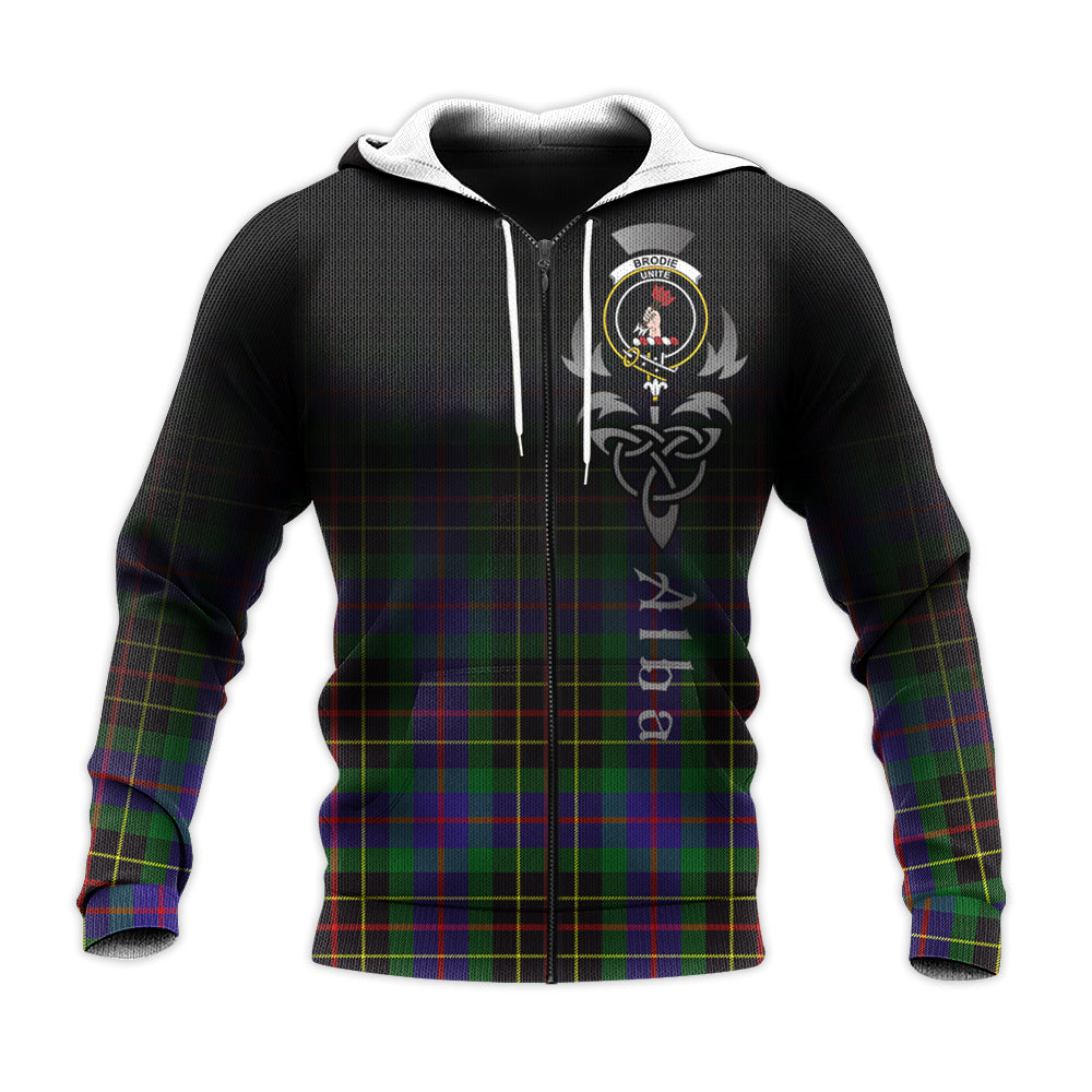 Printivon Brodie Hunting Modern Tartan Crest Alba Celtic Hoodie