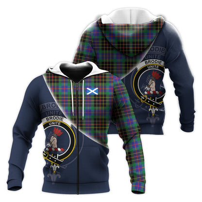 Printivon Brodie Hunting Modern Tartan Scottish Crest Hoodie