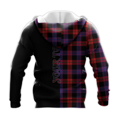 Printivon Broun Modern Tartan Personalize Half Hoodie
