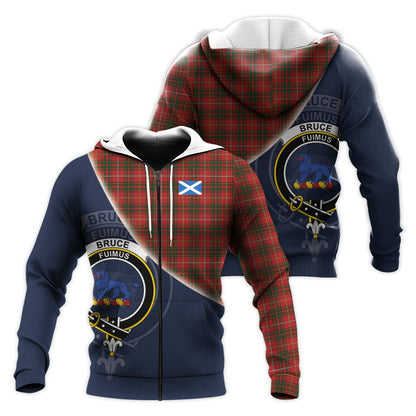 Printivon Bruce Tartan Scottish Crest Hoodie