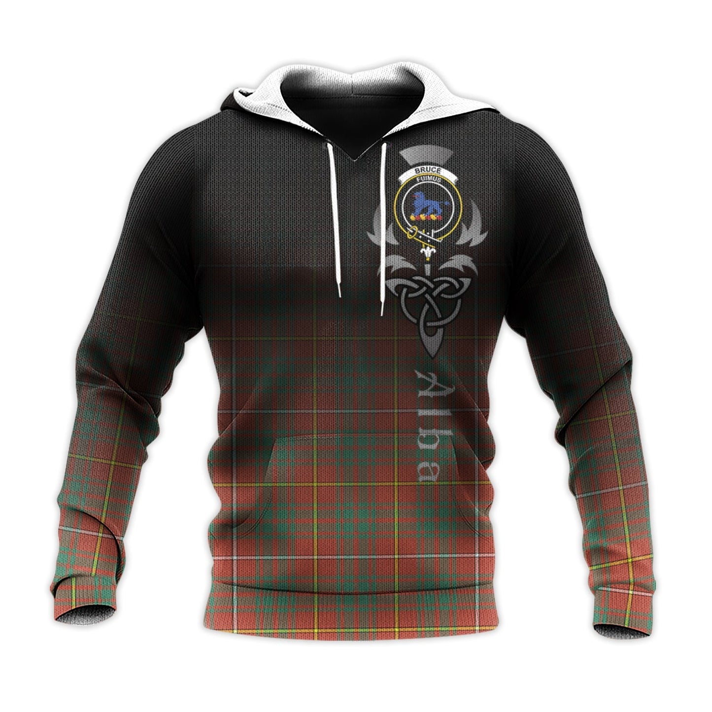 Printivon Bruce Ancient Tartan Crest Alba Celtic Hoodie