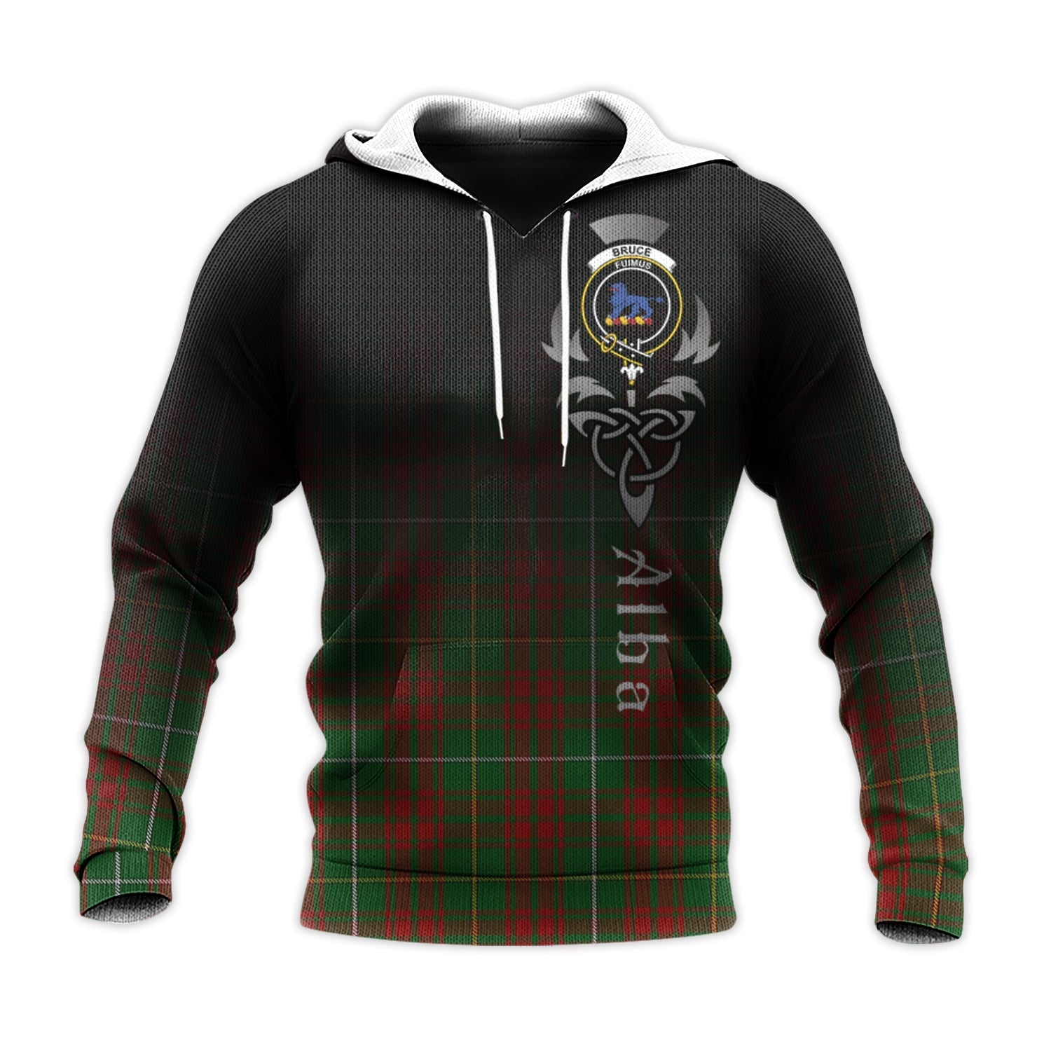 Printivon Bruce Hunting Tartan Crest Alba Celtic Hoodie