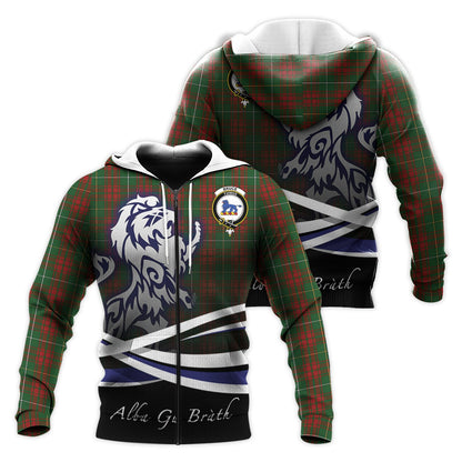 Printivon Bruce Hunting Tartan Scottish Lion Hoodie