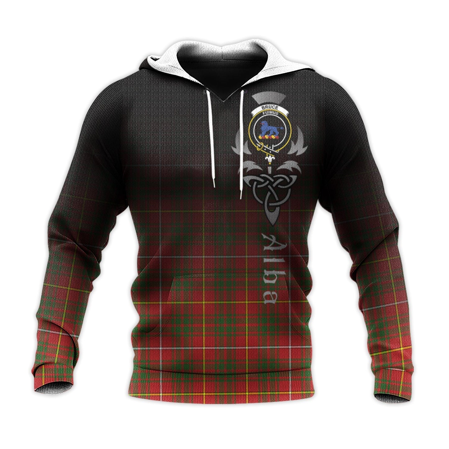 Printivon Bruce Modern Tartan Crest Alba Celtic Hoodie