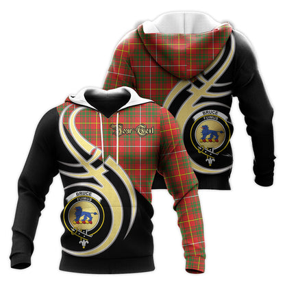 Printivon Bruce Modern Clan Believe In Me Crest Tartan Knitted Hoodie Custom Your Text