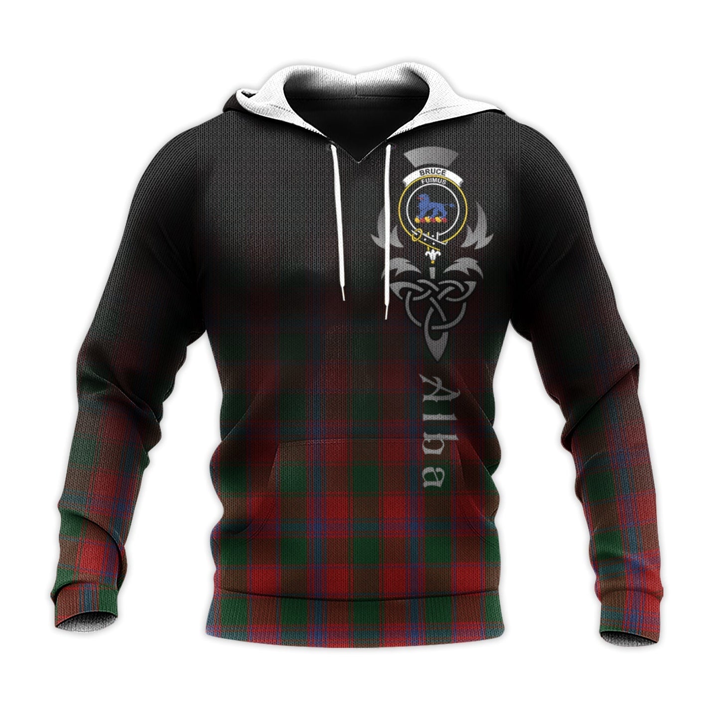 Printivon Bruce Old Tartan Crest Alba Celtic Hoodie