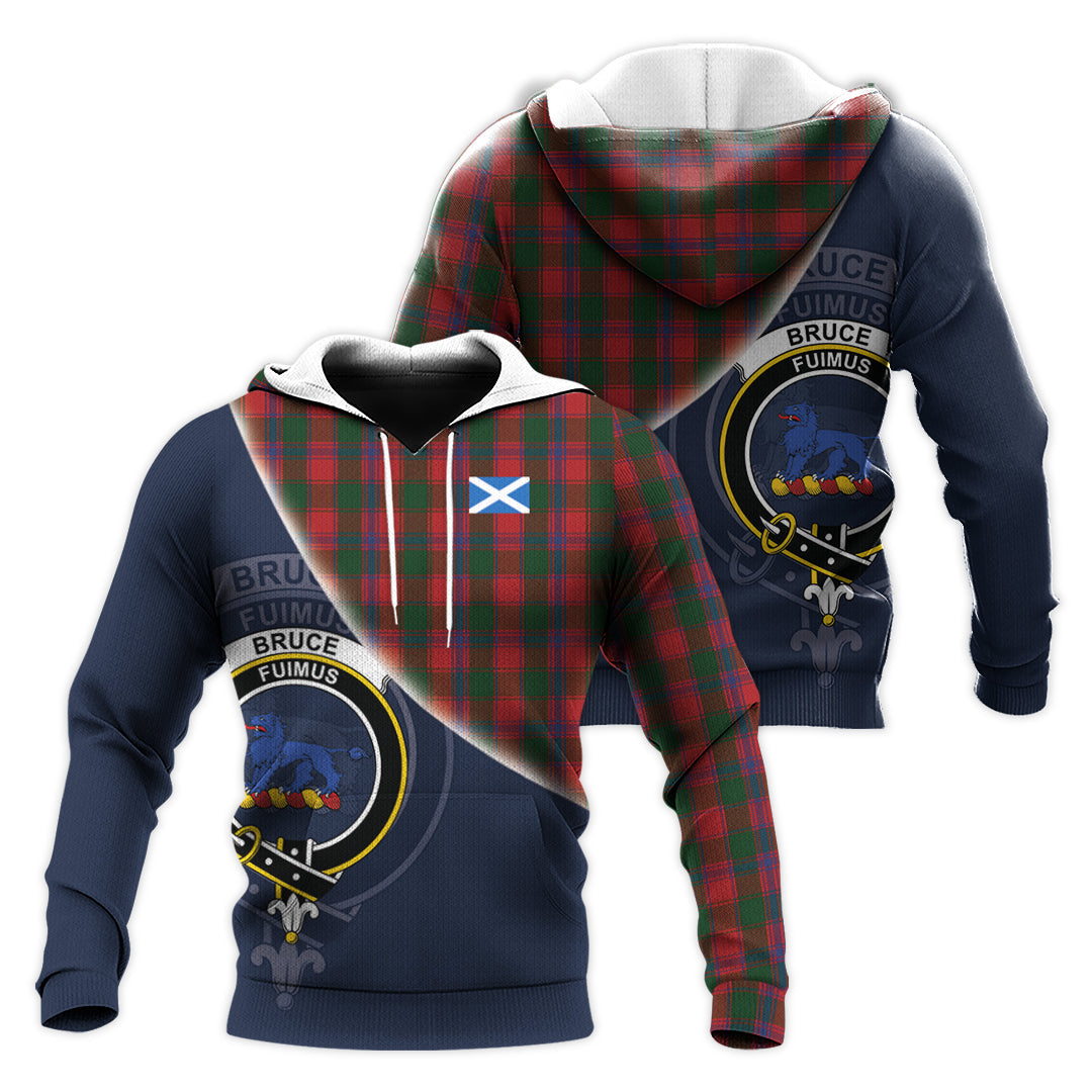 Printivon Bruce Old Tartan Scottish Crest Hoodie
