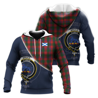 Printivon Bruce Old Tartan Scottish Crest Hoodie