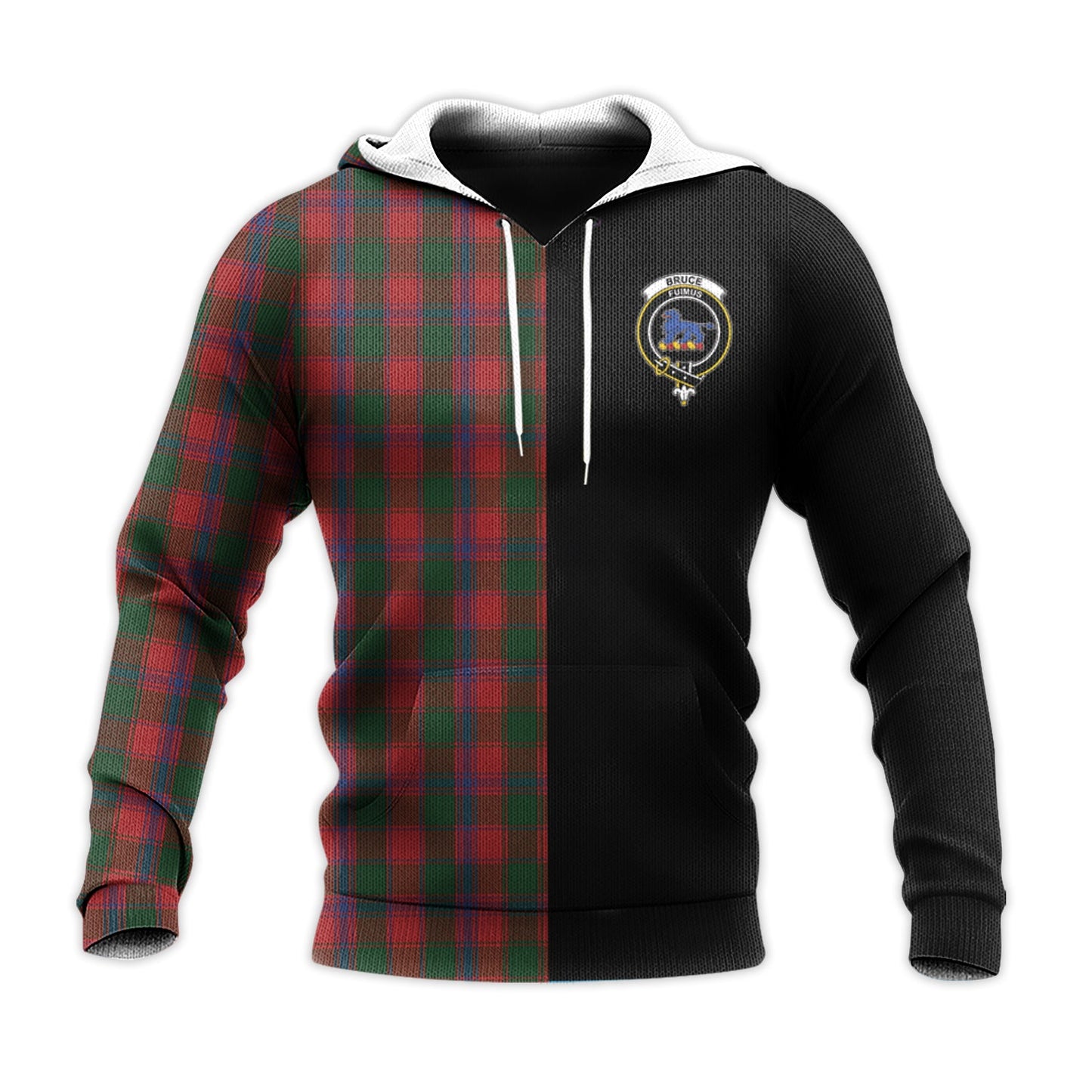 Printivon Bruce Old Tartan Personalize Half Hoodie