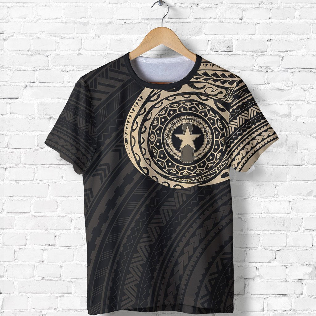 Northern Mariana Islands T - Shirt - Northern Mariana Islands Flag Polynesian Tattoo Style - A7
