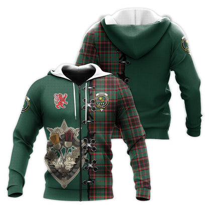 Printivon Buchan Ancient Tartan Hoodie Lion Rampant And Celtic Thistle Style