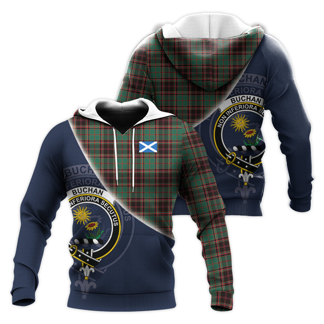 Printivon Buchan Ancient Tartan Scottish Crest Hoodie