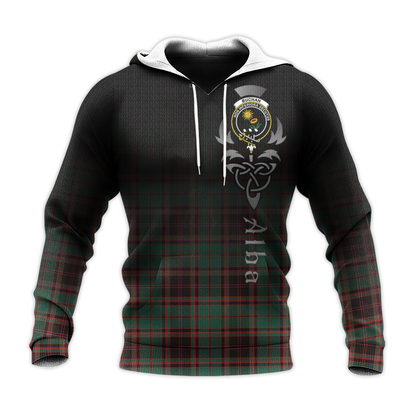 Printivon Buchan Ancient Tartan Crest Alba Celtic Hoodie