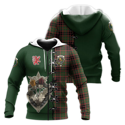 Printivon Buchan Modern Tartan Hoodie Lion Rampant And Celtic Thistle Style
