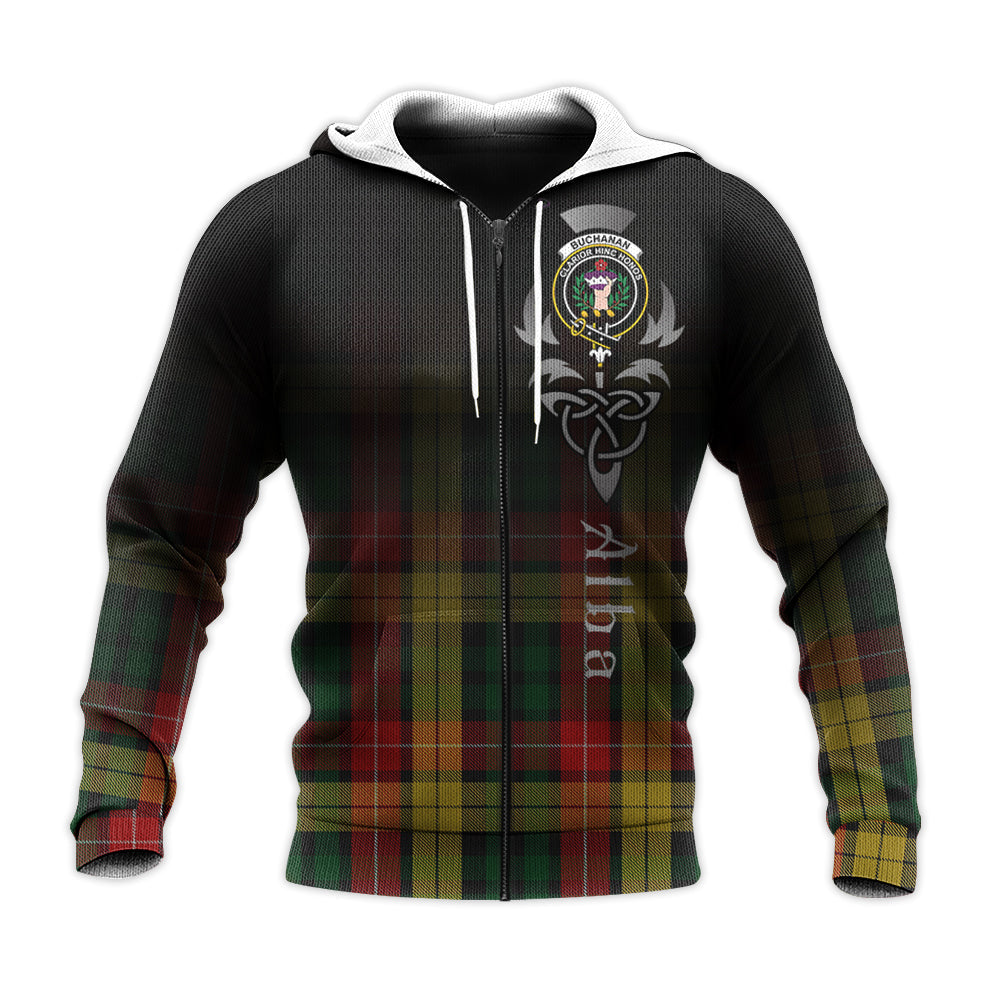Printivon Buchanan Tartan Crest Alba Celtic Hoodie