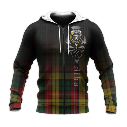 Printivon Buchanan Tartan Crest Alba Celtic Hoodie