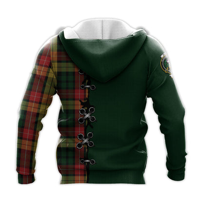 Printivon Buchanan Tartan Hoodie Lion Rampant And Celtic Thistle Style