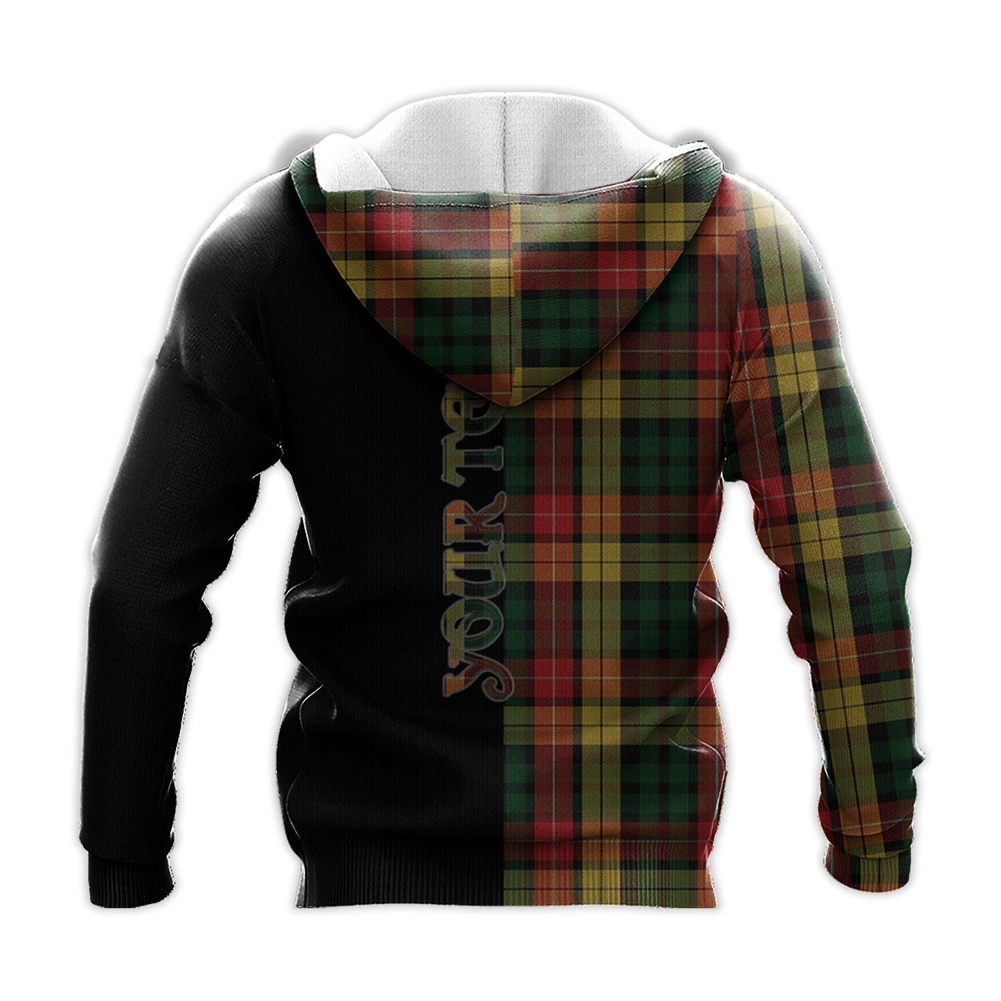 Printivon Buchanan Tartan Personalize Half Hoodie