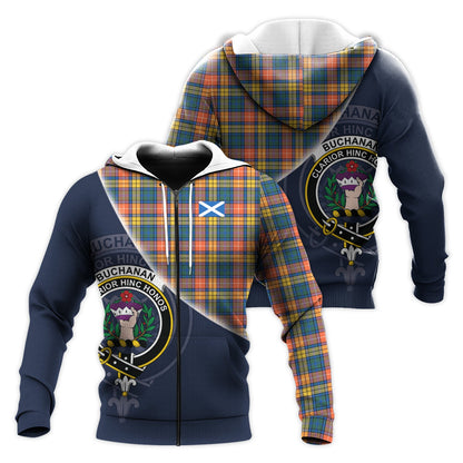 Printivon Buchanan Ancient Tartan Scottish Crest Hoodie