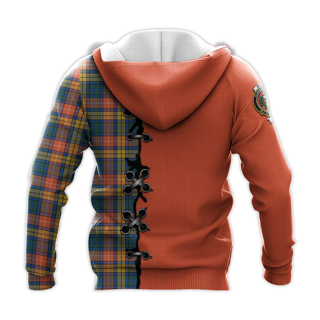 Printivon Buchanan Ancient Tartan Hoodie Lion Rampant And Celtic Thistle Style