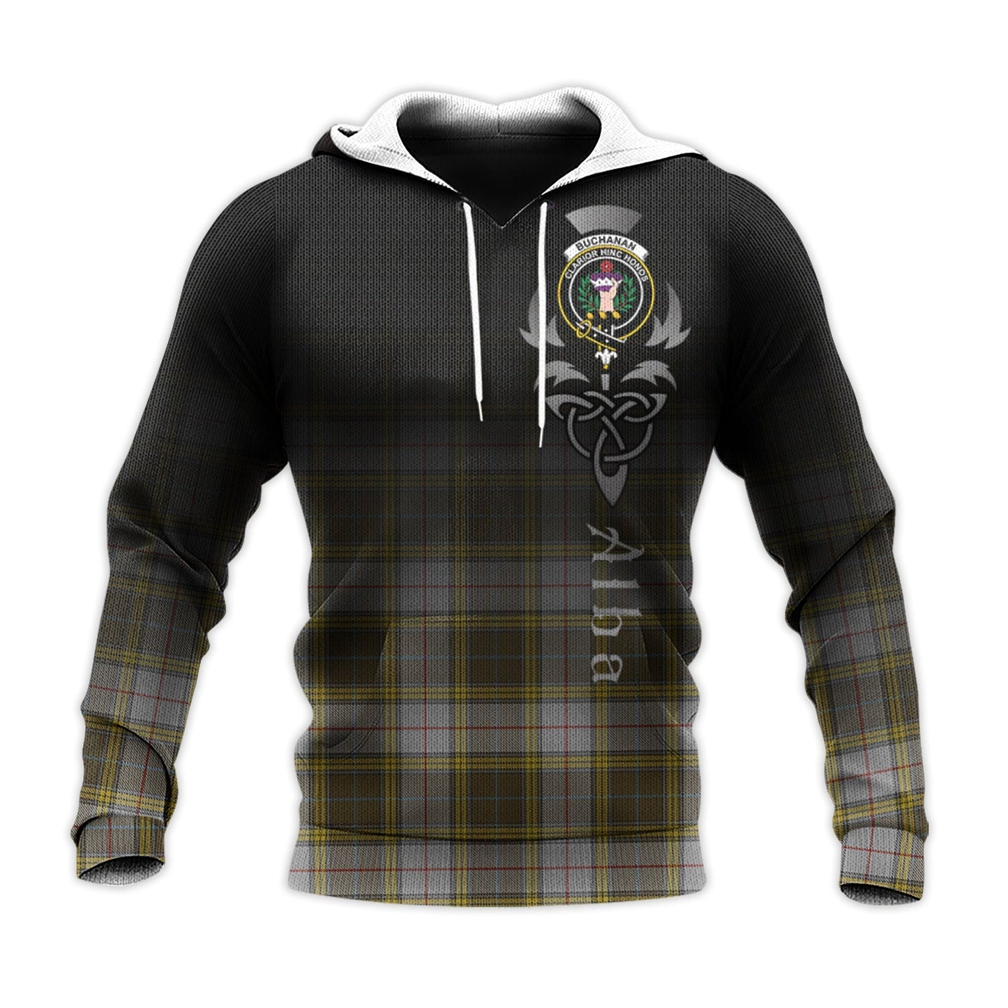 Printivon Buchanan Dress Tartan Crest Alba Celtic Hoodie