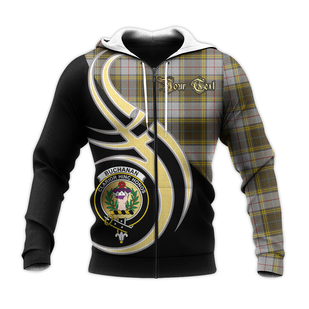 Printivon Buchanan Dress Clan Believe In Me Crest Tartan Knitted Hoodie Custom Your Text