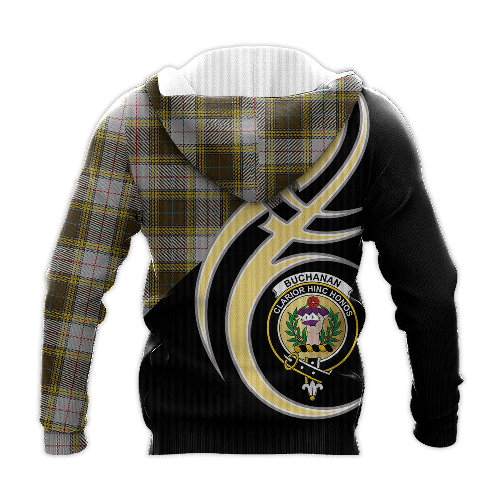 Printivon Buchanan Dress Clan Believe In Me Crest Tartan Knitted Hoodie Custom Your Text