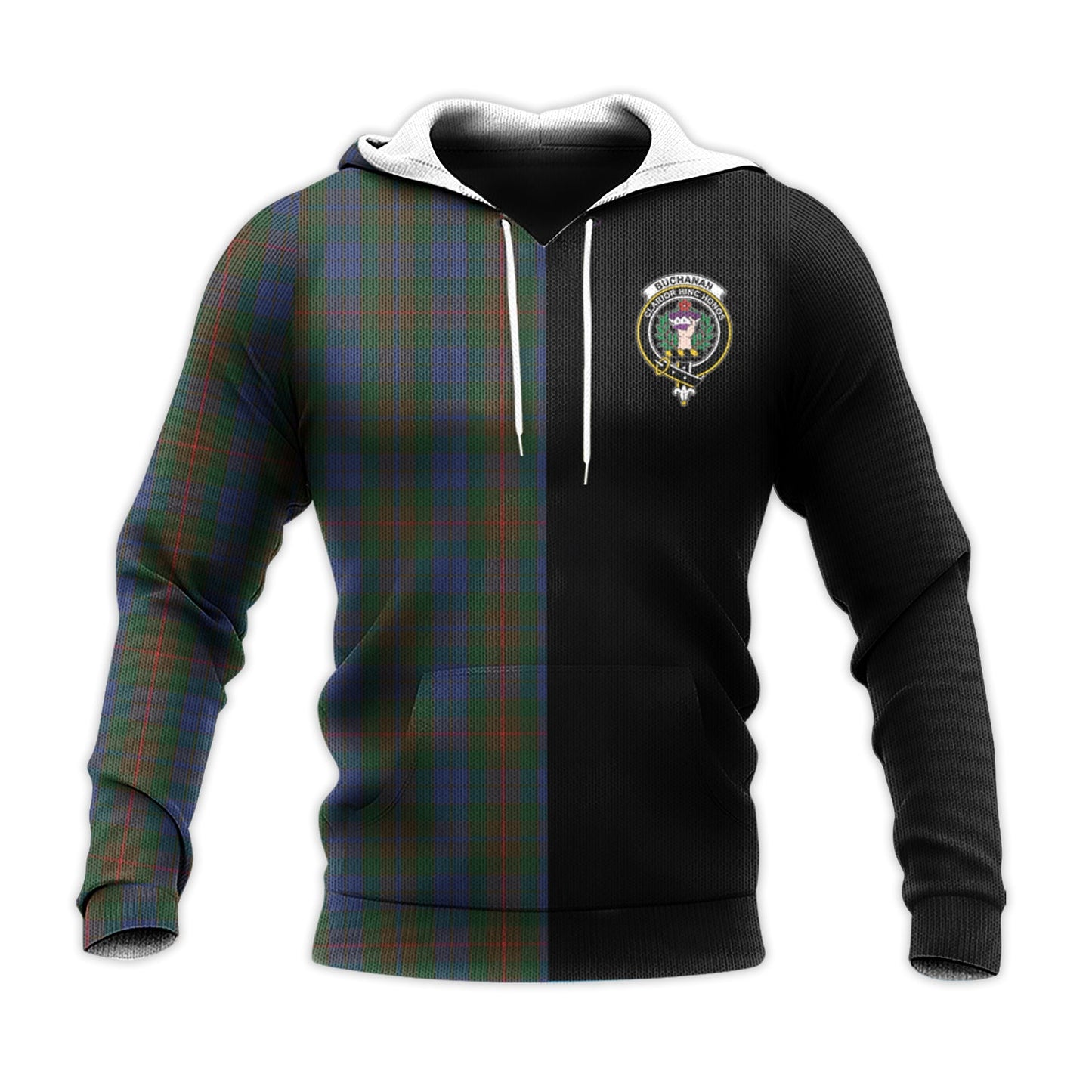 Printivon Buchanan Hunting Tartan Personalize Half Hoodie