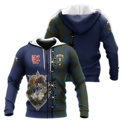 Printivon Buchanan Hunting Tartan Hoodie Lion Rampant And Celtic Thistle Style