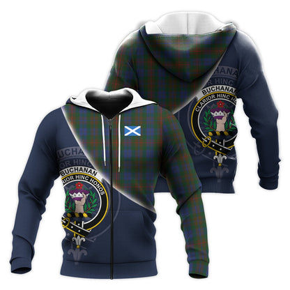 Printivon Buchanan Hunting Tartan Scottish Crest Hoodie