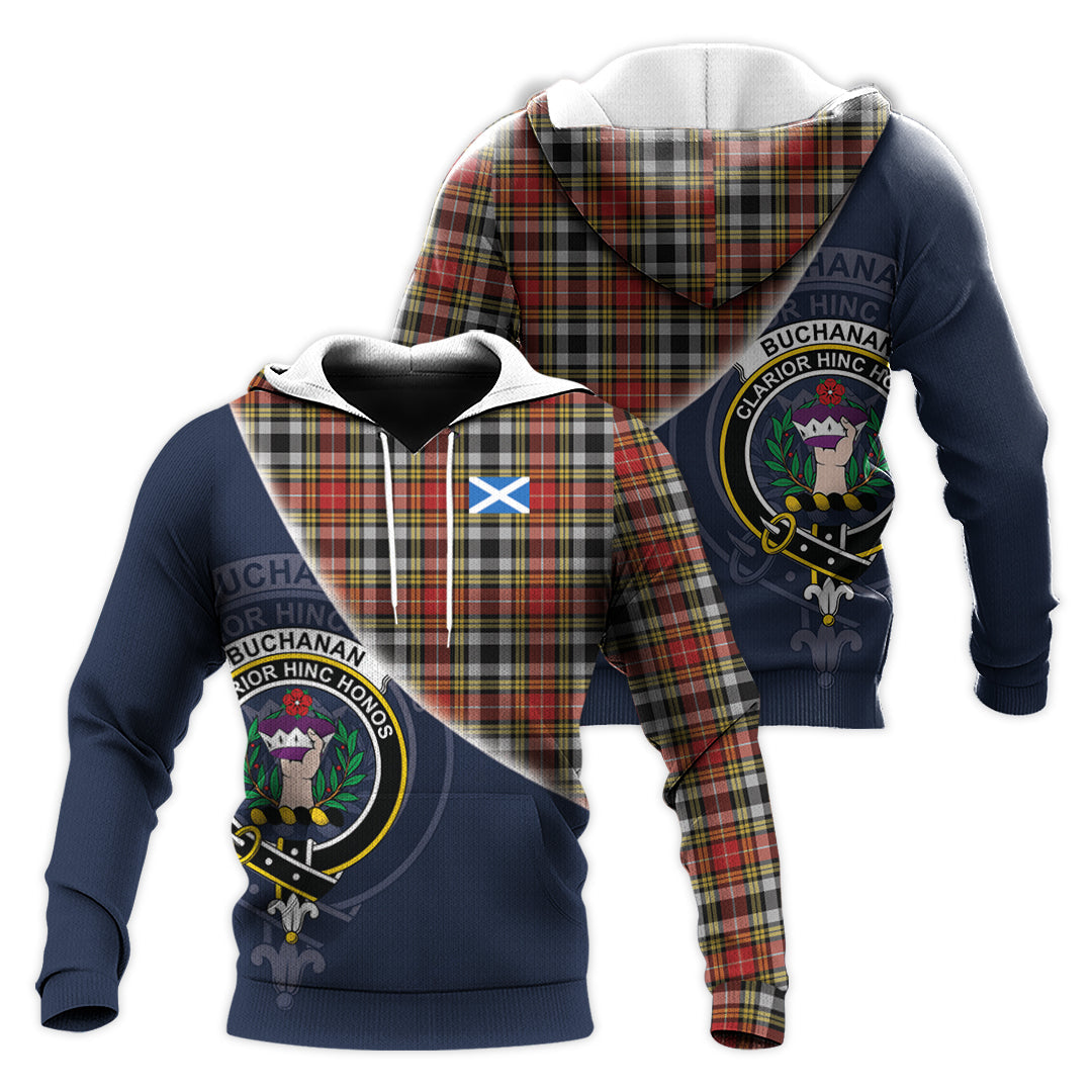 Printivon Buchanan Old Dress Tartan Scottish Crest Hoodie