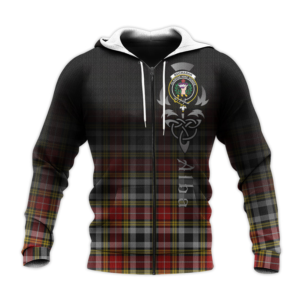 Printivon Buchanan Old Dress Tartan Crest Alba Celtic Hoodie