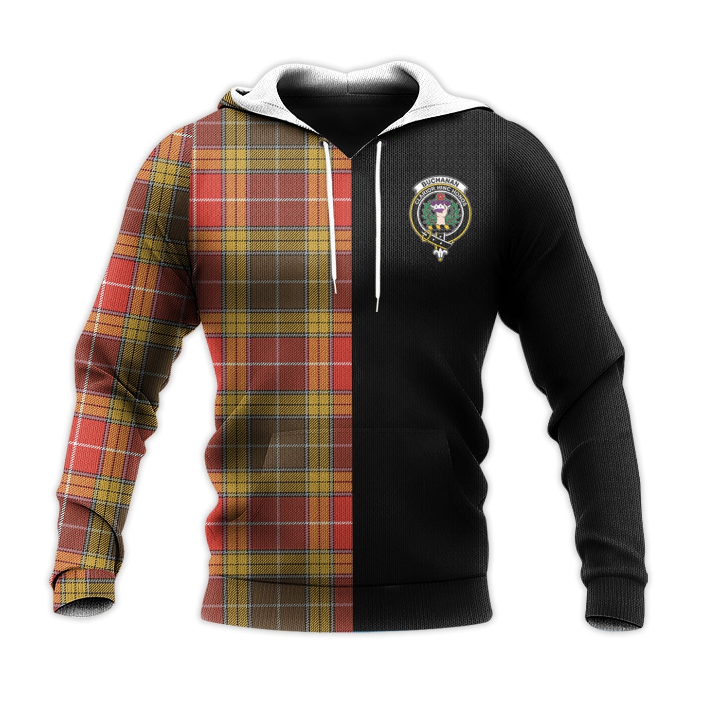 Printivon Buchanan Old Set Weathered Tartan Personalize Half Hoodie
