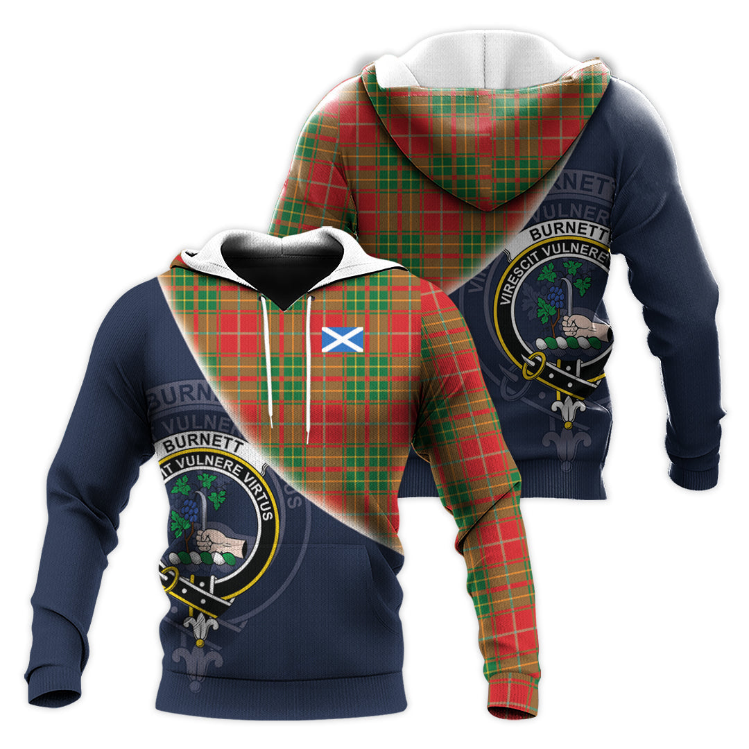 Printivon Burnett Ancient Tartan Scottish Crest Hoodie