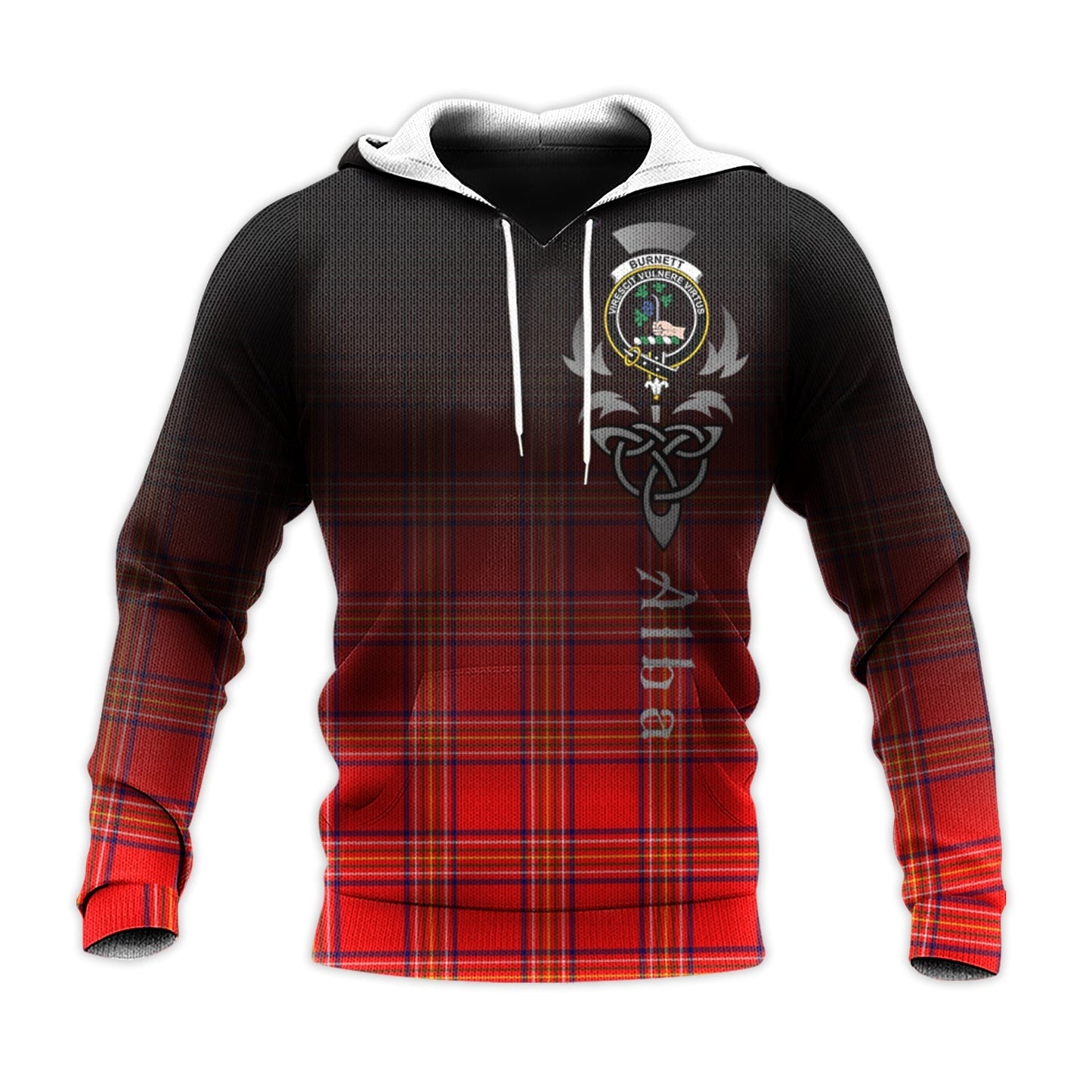 Printivon Burnett Modern Tartan Crest Alba Celtic Hoodie