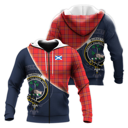 Printivon Burnett Modern Tartan Scottish Crest Hoodie