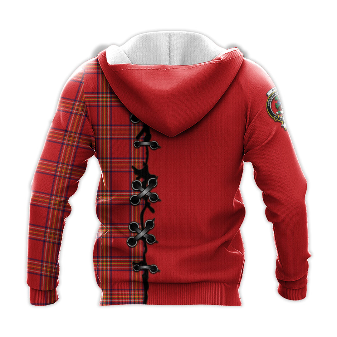 Printivon Burnett Modern Tartan Hoodie Lion Rampant And Celtic Thistle Style