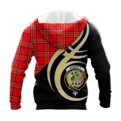 Printivon Burnett Modern Clan Believe In Me Crest Tartan Knitted Hoodie Custom Your Text