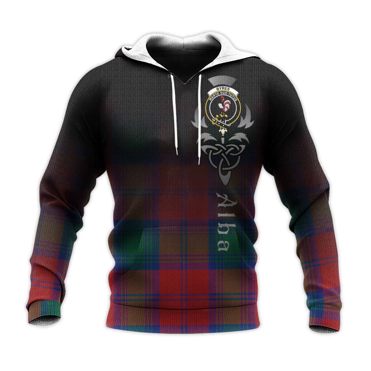 Printivon Byres Byses Tartan Crest Alba Celtic Hoodie
