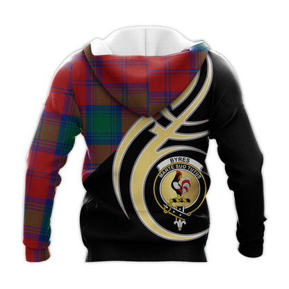 Printivon Byres Byses Clan Believe In Me Crest Tartan Knitted Hoodie Custom Your Text