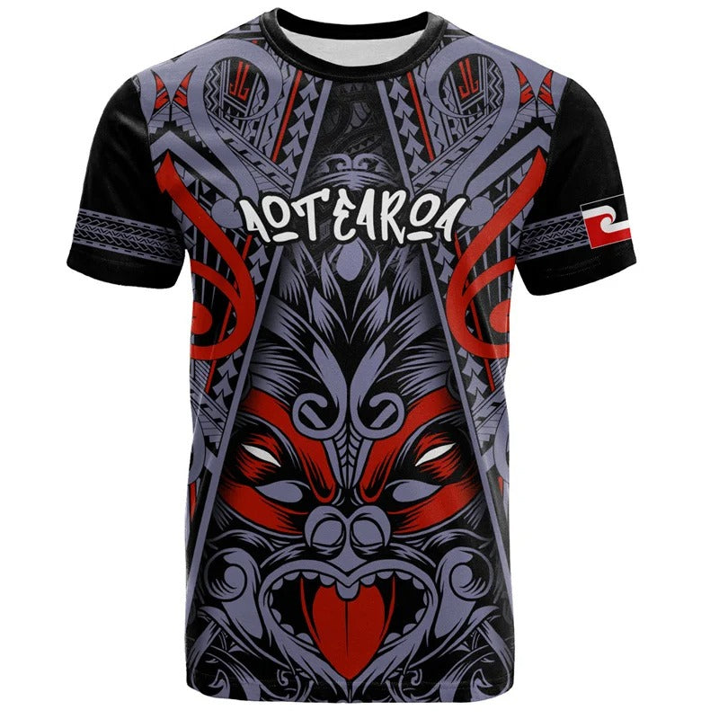 New Zealand Aotearoa Shirt Maori Tribal Patterns T Shirt New Zealand Waitangi Day Polynesian Pattern Black Tee