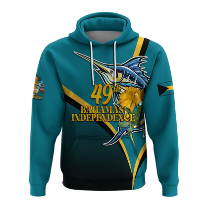 Custom The Bahamas 49th Anniversary Independence Day Blue Marlin Hoodie