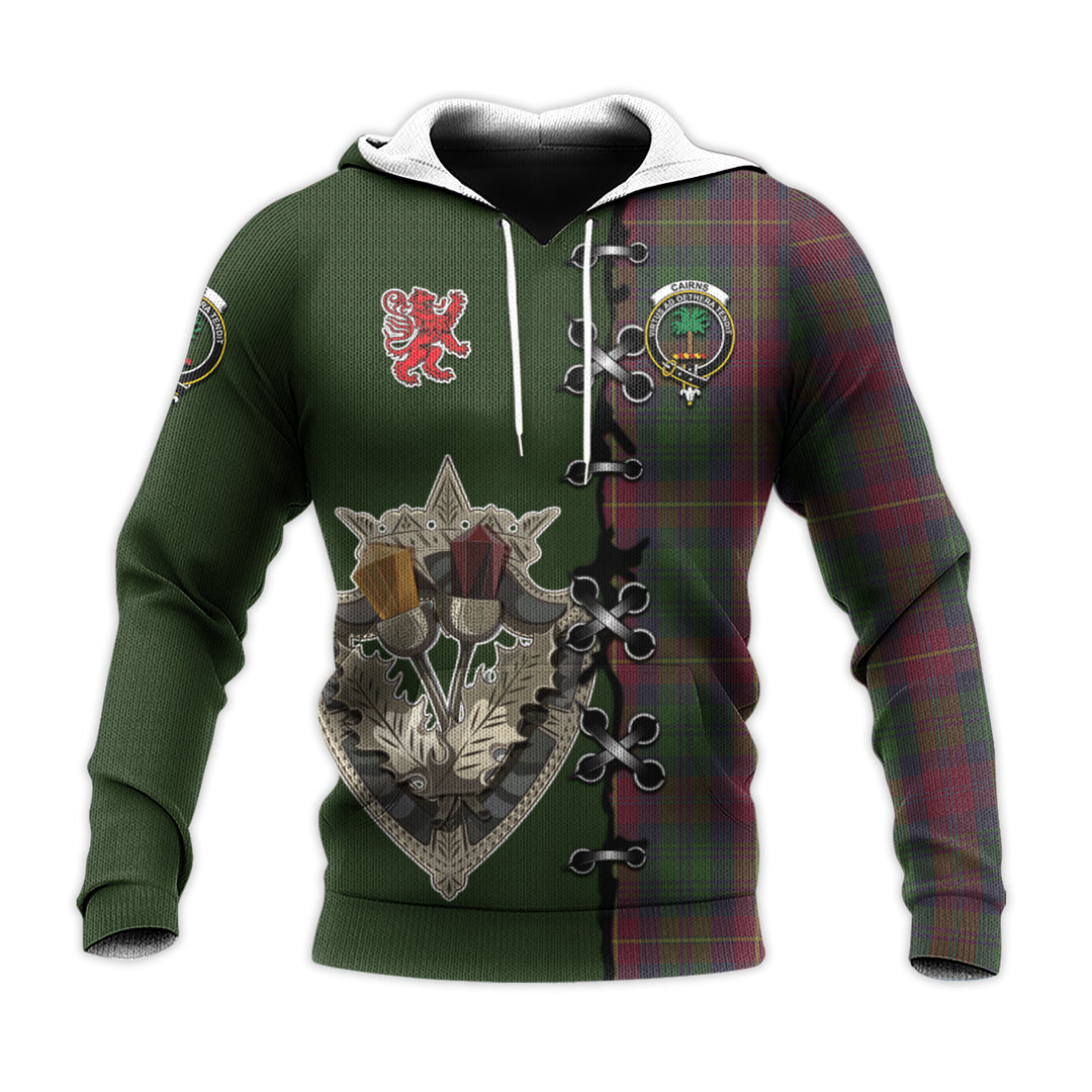 Printivon Cairns Tartan Hoodie Lion Rampant And Celtic Thistle Style