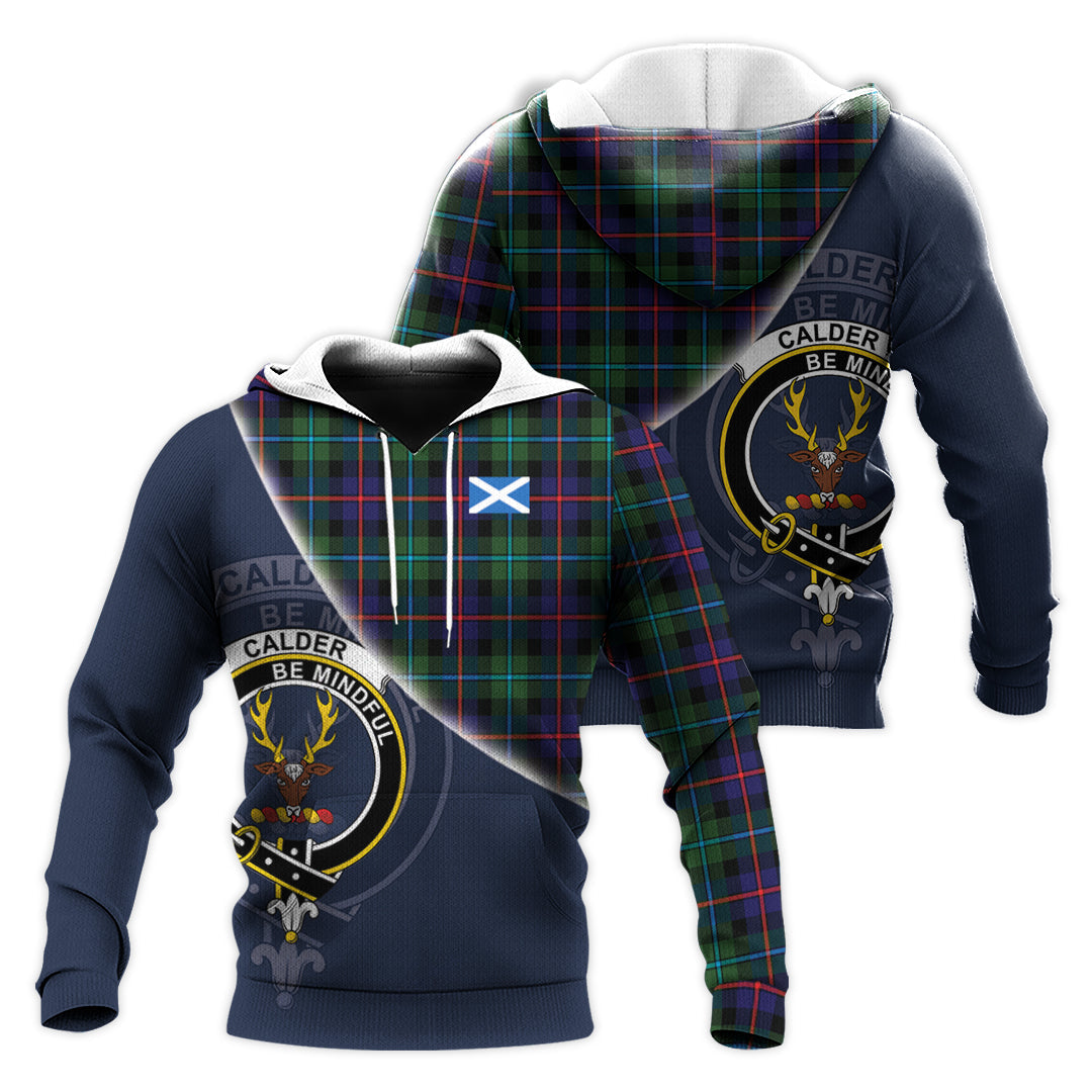 Printivon Calder Modern Tartan Scottish Crest Hoodie