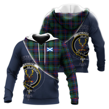 Printivon Calder Modern Tartan Scottish Crest Hoodie